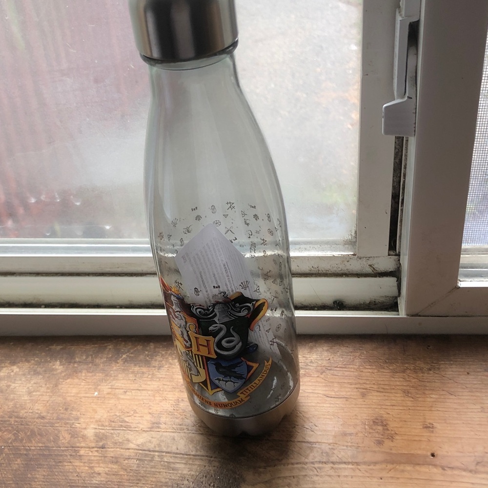 Hogwarts Crest Stainless Steel Water Bottle - Clear